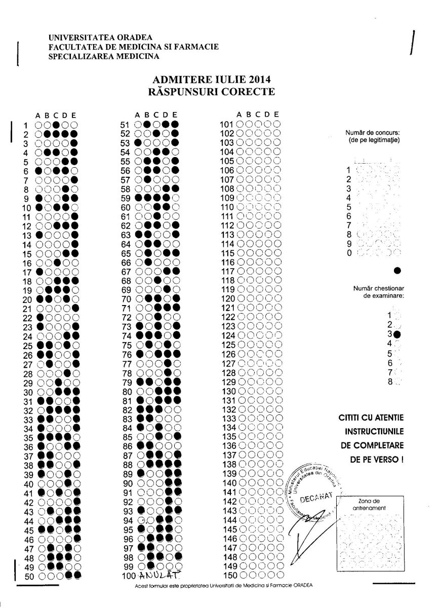 Medicina - varianta 3